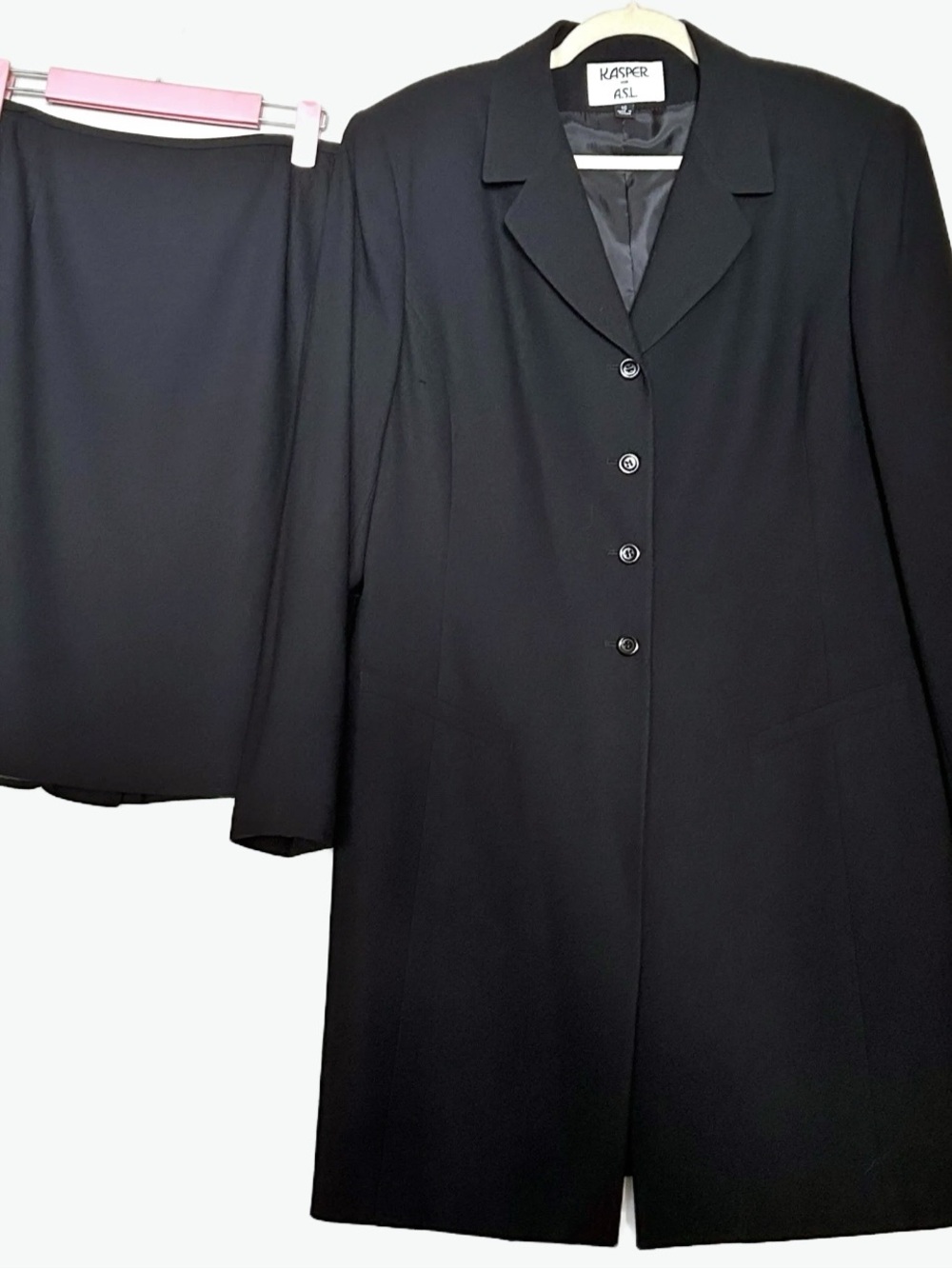 NWT Vintage Kasper for A.S.L. 2pc Wool Blend Blazer & Skirt Suit Set Size 16 1X
